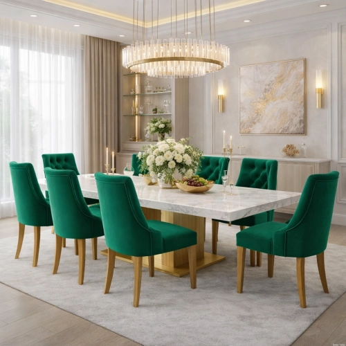 Krzesło DELUXE KR-16 Tkanina Piano 08 Szmaragdowy